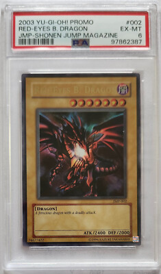 YuGiOh Red-Eyes Black Dragon JMP-002  Shonen Jump Promo PSA 6 EX-MT-image