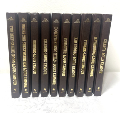 VTG Louis L'Amour Leatherette Hardcover Books Set of 10-image
