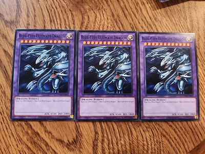 3x Blue-Eyes Ultimate Dragon SDWD-EN034 Common NM Playset x3 Yugioh -image