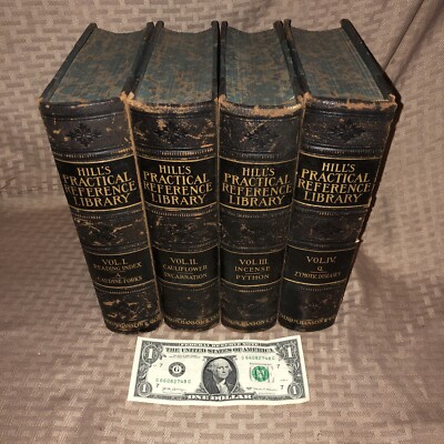 Hill's Practical Reference Library of General Knowledge 1905 4 Vol Antique Set-image