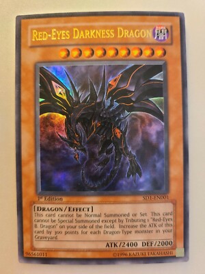 Red-Eyes Darkness Dragon Yu-Gi-Oh Card-Ultra Rare- Structure Deck Dragon's Roar-image
