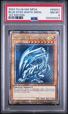 2024 YU-GI-OH! MP24-25TH ANV TIN: DUELING MIRRORS BLUE-EYES WHITE DRAGON PSA 8-image