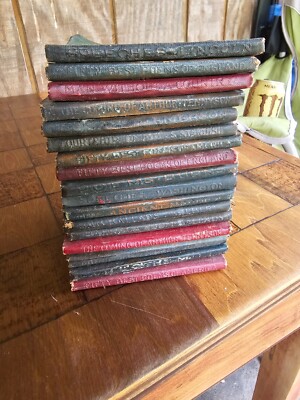 little leather library books lot vintage-image
