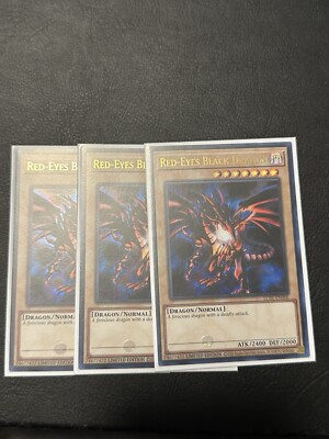 YUGIOH Red Eyes Black Dragon LC01 EN006 Limited Edition NM Ultra Rare Card X3-image