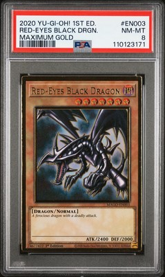 2020 YU-GI-OH! MAXIMUM GOLD 1ST EDITION #EN003 RED-EYES BLACK DRAGON PSA 8-image