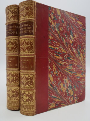 HALF-HOURS WITH THE BEST AUTHORS (COMPLETE 2 VOLUME LEATHER BOUND SET)  Charles-image