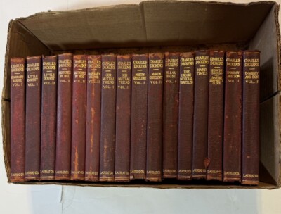 Charles Dickens Lot Of 16 Books 1867-Hard Times, Little Dorrit, Erwin Drood Etc.-image