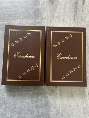 Easton Press Eisenhower by Stephen Ambrose - Vol 1 & 2 Presidents Library.-image