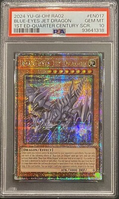 2024 PSA 10 YUGIOH 25TH 1ST ED QUARTER CENTURY SECRET RARE BLUE EYES JET DRAGON-image