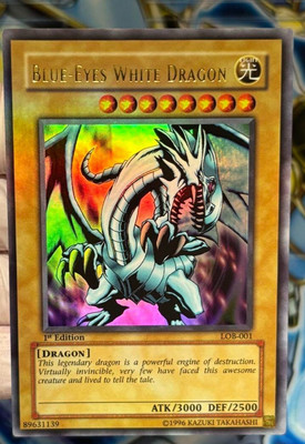 Yu-Gi-Oh Blue-Eyes White Dragon Old Asia Ultra LOB-001 All Holo 1st 78xhuk96-image