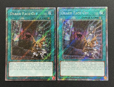 2025 YUGIOH RA04 PLATINUM SECRET RARE DRACO FACE OFF X2 NM SET-image
