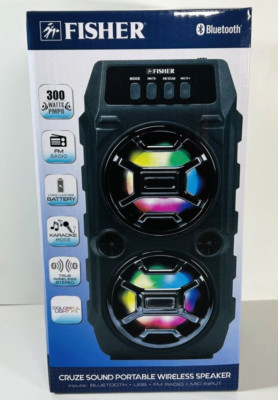 Fisher Bluetooth Cruze Sound Portable Wireless Speaker FBX232K NEW-image
