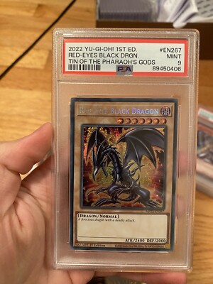 PSA 9 Red-Eyes Black Dragon MP22 Tin Of The Pharoh Gods- 2022 1st Edition-image