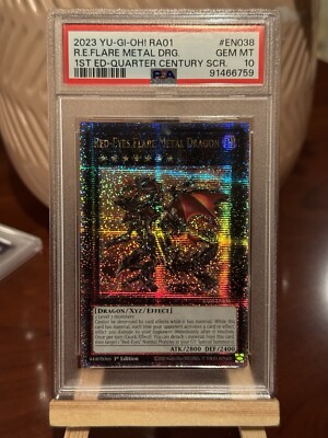 PSA 10 Red-Eyes Flare Metal Dragon (Quarter Century SCR) RA01-EN038 1st Edition-image