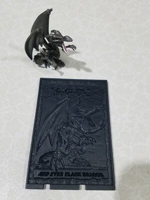 Yugioh Red Eyes Black Dragon Mini Figure With Plastic Card Vintage Mattel-image
