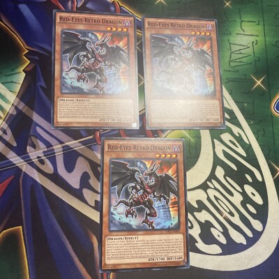 Yugioh! Red-Eyes Retro Dragon x3 LDK2-ENJ04 Playset NEW Unlimited NM/M-image