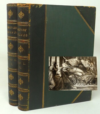 1881 Set 2 Leather British England Ballads Illustrated Robin Hood Launcelot-image