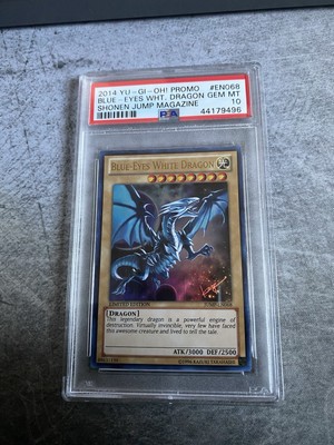 YuGiOh Blue Eyes White Dragon PSA 10 GEM MINT JUMP-EN068 2014-image