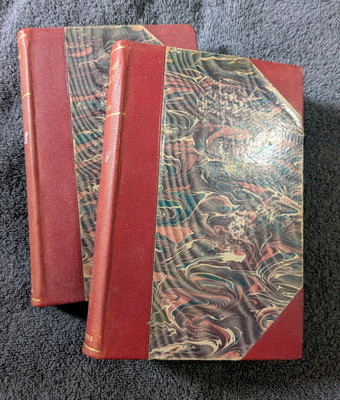 Charles Darwin 2 Volume set 1896 ORIGIN OF SPECIES 1 & 2 Luxury Edition Antique-image