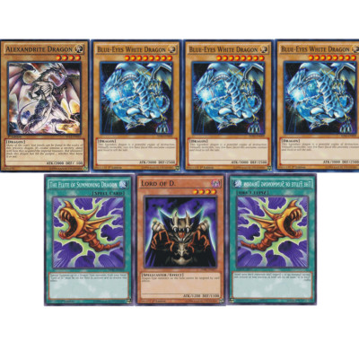 YuGiOh Blue Eyes White Dragon Flute of Summoning Dragons Combo Commons-image