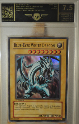 Yu-gi-oh! Blue Eyes White Dragon SKE-001 HOLO 1st Edition NM 7.5 Card Like PSA-image