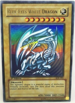 Yu Gi Oh Blue-Eyes White Dragon SDK-001 Starter Deck 1st Ultra Rare Used-image