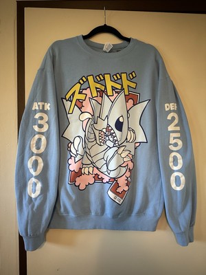 Blue Eyes White Dragon YuGiOh Crewneck Long Sleeve Size M 8/10 Unisex ThinkNu-image