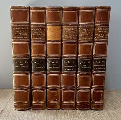 Boswell's Life of Johnson edited by George Birkbeck Hill 1887 /HC / 6 Volumes-image