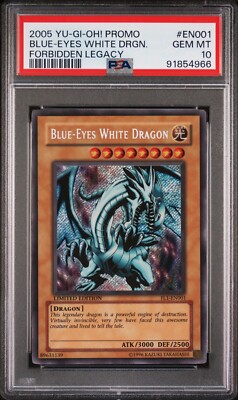 PSA 10 Yugioh FL1-EN001 Blue-Eyes White Dragon Secret Forbidden Legacy Promo-image