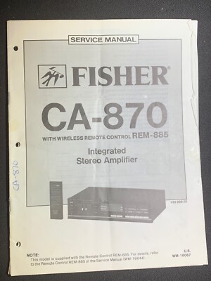 Fisher CA-870 Service Manual Integrated  Stereo Amplifier Original-image