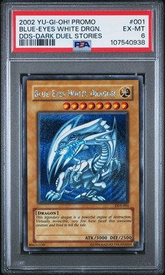 2002 Yu-Gi-Oh! Blue-Eyes White Dragon DDS-001 Secret Rare PSA 6-image