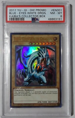 2017 YU-GI-OH! PROMO BLUE-EYES WHITE DRAGON KAIBA'S COLLECTORS BOX PSA 8 NM-MT-image
