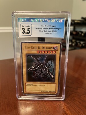 Yu-Gi-oh! Red Eyes Black Dragon 2003 Ultra Rare CGC 3.5 Very Good+-image