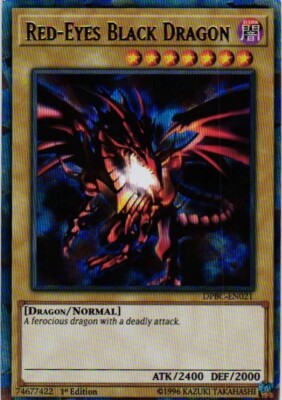RED EYES BLACK DRAGON HOLO YuGiOh YU GI OH Custom Anime Collectible Card-image