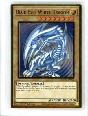 Blue-Eyes White Dragon - MAGO-EN001 - Premium Gold Rare - 1st Edition Yugioh! LP-image