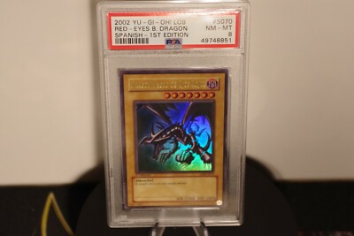 2002 YU-GI-Oh! LOB Spanish #070 Red-Eyes Black Dragon 1st Ed - PSA 8 NM-MT-image