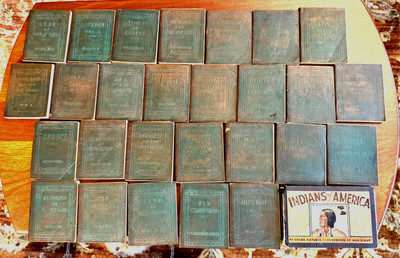 Antique Lot of 27 Little Leather Library Books NO Duplicates+ Indians of America-image