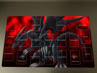 WVICM TCG Playmat WVICM Red-Eyes Black Dragon CCG Trading Card Game Mat Pad-image