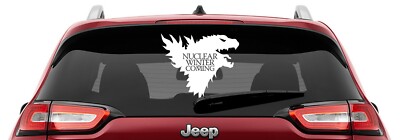 Godzilla Nuclear Winter is Coming Vinyl Decal | Godzilla Game of Thrones Parody -image