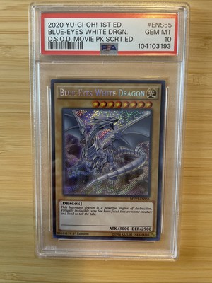 Blue-Eyes White Dragon Yugioh 2020 MVP1-ENS55 Secret Rare 1st Edition PSA 10-image