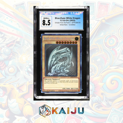 Yu-Gi-Oh! Blue-Eyes White Dragon 2022 GFP2-EN175 Ghost Rare 1st Edition CGC 8.5-image