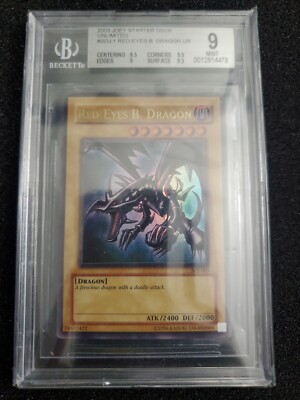 Yugioh BGS 9 MINT Red Eyes Black Dragon UR SDJ-001 PSA 9-image