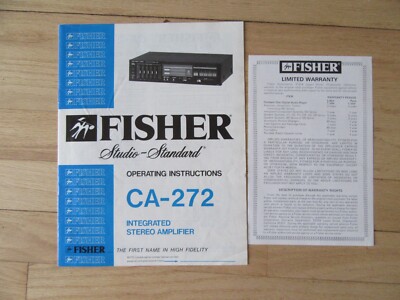 19P/FISHER CA-272 INTERGRATED STEREO AMPLIFIER MANUAL/ORIGINAL!-image