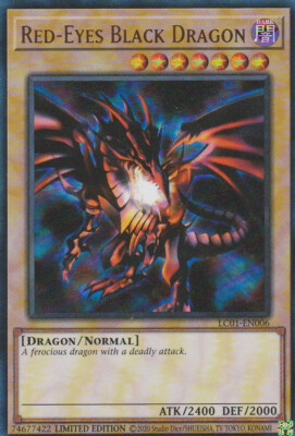 YUGIOH HOLO CARD RED-EYES BLACK DRAGON LC01-EN006 LIMITED ED. 25TH ANNIVERSARY-image
