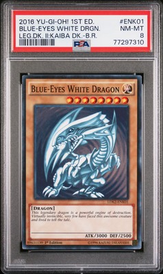 2016 YU-GI-OH! LEGEND DECK II #ENK01 BLUE-EYES WHITE DRAGON PSA 8-image