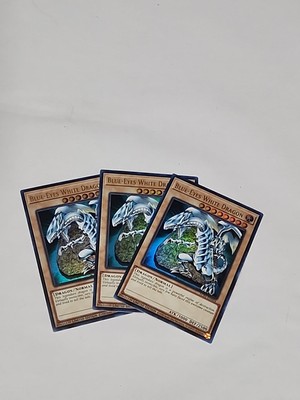 YUGIOH BLUE-EYES WHITE DRAGON LC01-EN004  ULTRA X3 Playset NM-image