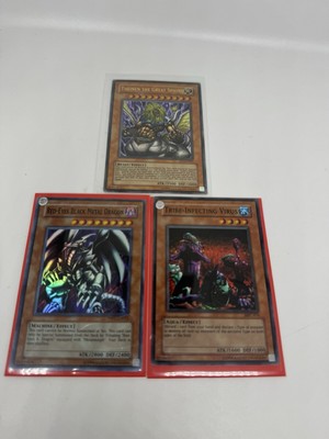 Lot Of 3 Yugioh Cards 1st Edition Red Eyes Black Metal Dragon Tribe-Infecting -image