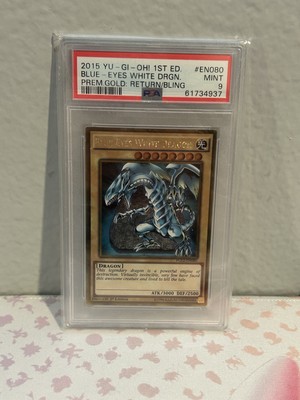 PSA Mint 9 Blue-Eyes White Dragon - PGL2-EN080 - Gold Rare - 1st Edition-image