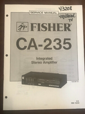FISHER CA-235 INTEGRATED STEREO AMPLIFIER ORIGINAL SERVICE REPAIR MANUAL -image