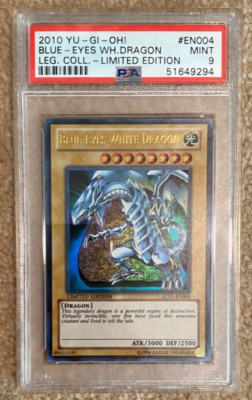 2010 Yugioh Blue Eyes White Dragon Limited Edition EN004 PSA 9-image